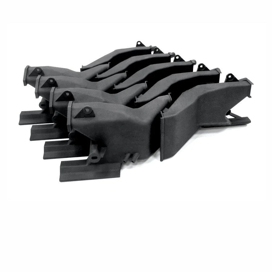 Black dyed PA12 automotive ducts 3D printed with HP Multi Jet Fusion
