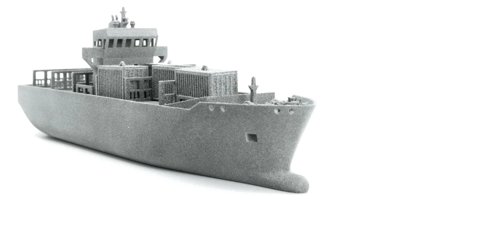 Container ship model 3D printed in PA12
